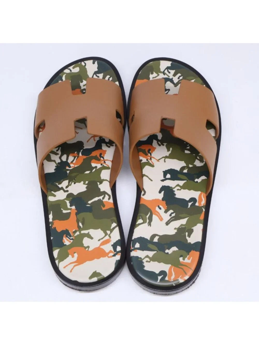 Hermes Izmir Horse Camouflage Sandals